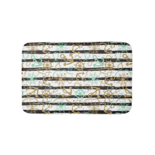 Sea Anchor Pattern Bath Mat