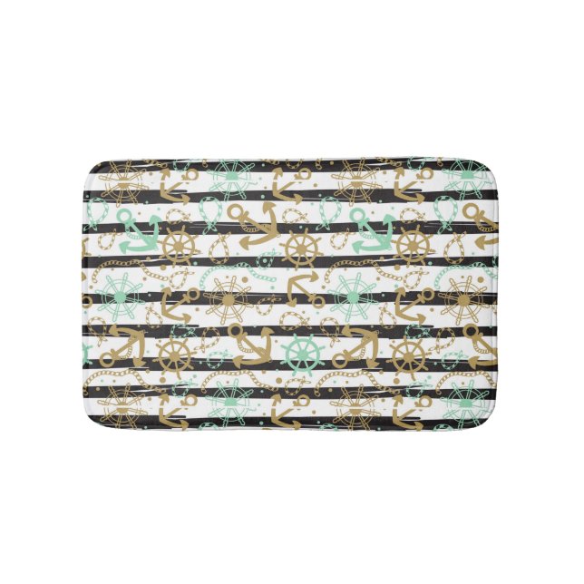 Sea Anchor Pattern Bath Mat (Front)