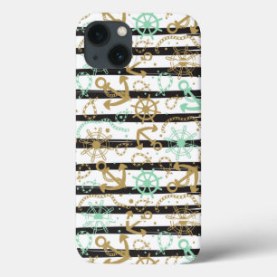 Sea Anchor Pattern iPhone 13 Case