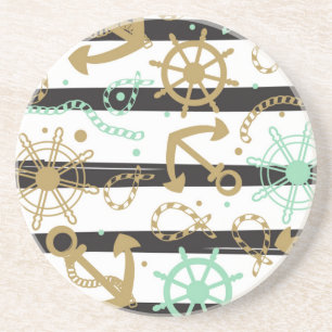Sea Anchor Pattern Coaster