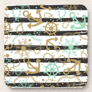 Sea Anchor Pattern Coaster