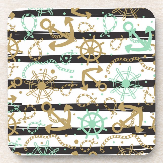Sea Anchor Pattern Coaster (Front)