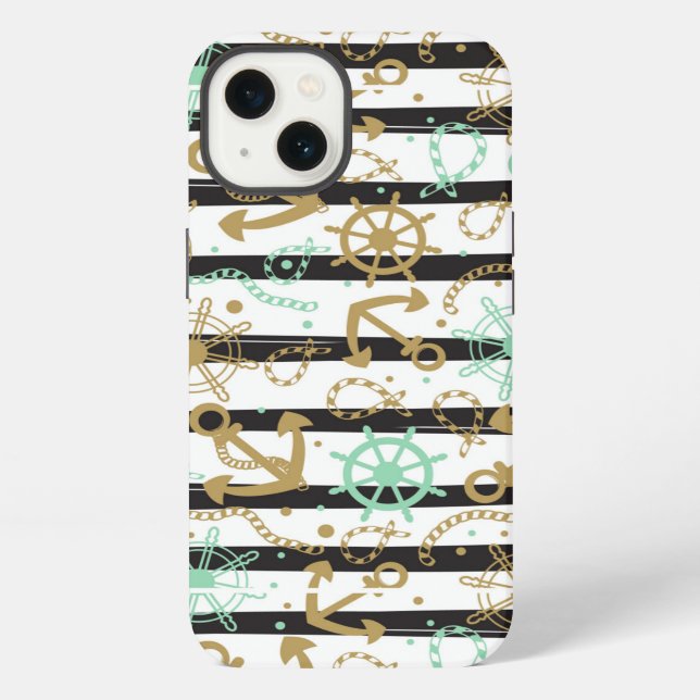 Sea Anchor Pattern iPhone Case (Back)