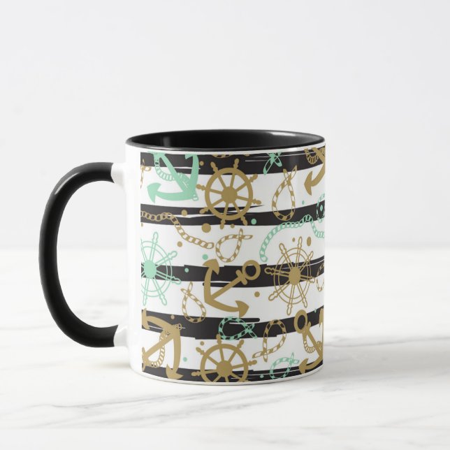 Sea Anchor Pattern Mug (Left)