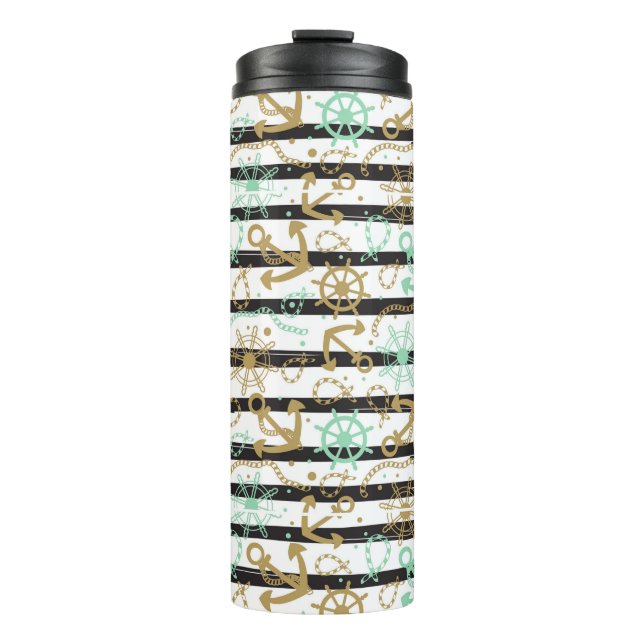 Sea Anchor Pattern Thermal Tumbler (Front)
