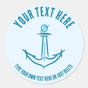 Sea anchor. Sailor Gift Template Classic Round Sticker