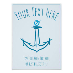 Sea Anchor. Sailor Gift Template Poster