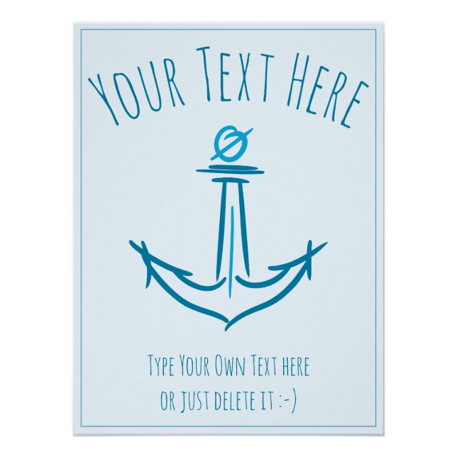 Sea Anchor. Sailor Gift Template Poster (Front)