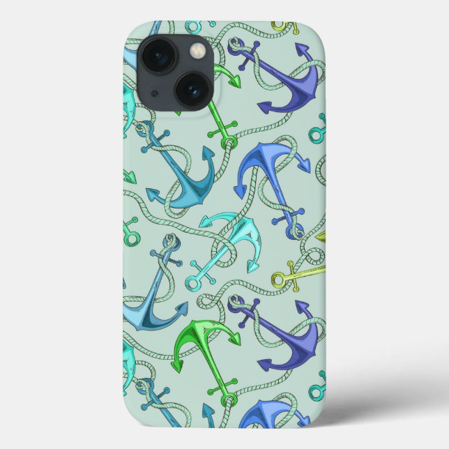 Sea Anchors And Rope Pattern Case-Mate iPhone Case (Back)