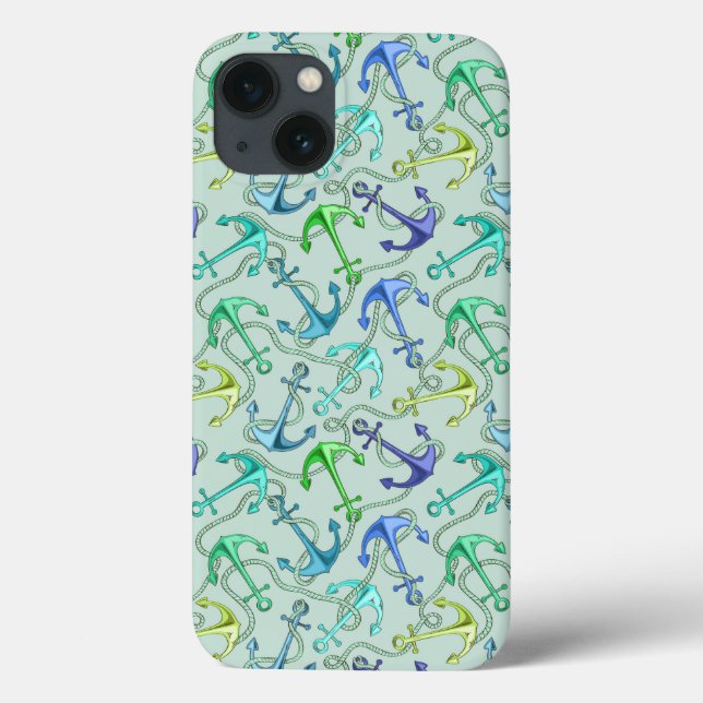 Sea Anchors And Rope Pattern Case-Mate iPhone Case (Back)