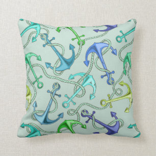 Sea Anchors And Rope Pattern Cushion
