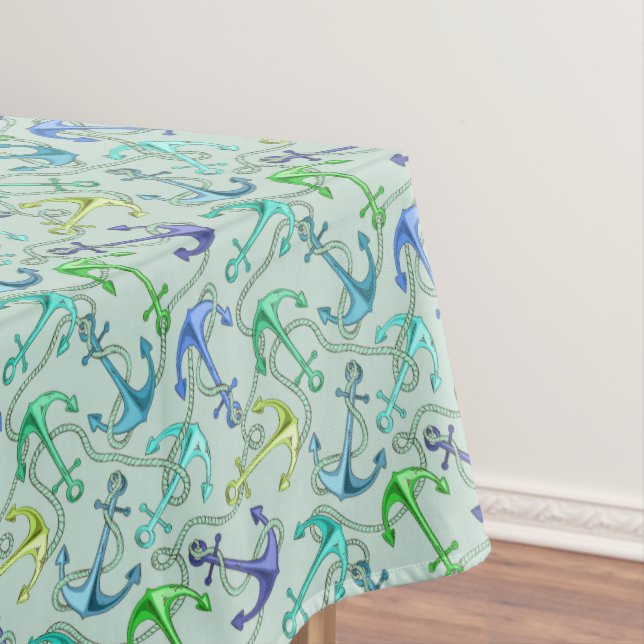 Sea Anchors And Rope Pattern Tablecloth (In Situ)