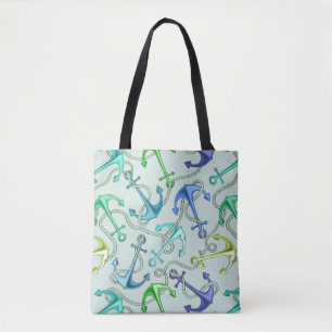 Sea Anchors And Rope Pattern Tote Bag