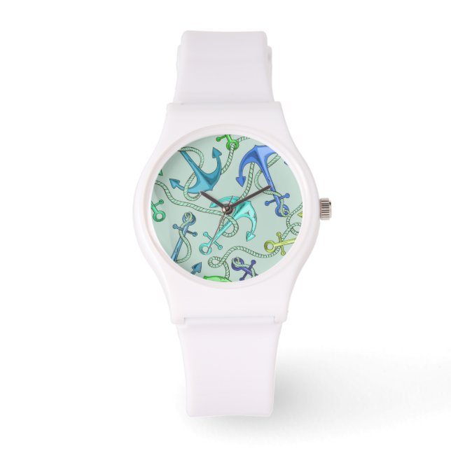 Sea Anchors And Rope Pattern Watch (Front)