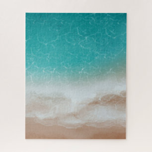 Sea and Beach from Above Cool Abstract Art Jigsaw Puzzle