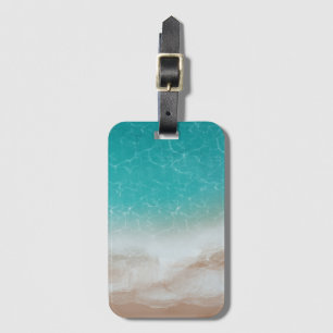Sea and Beach from Above Cool Abstract Art Luggage Tag