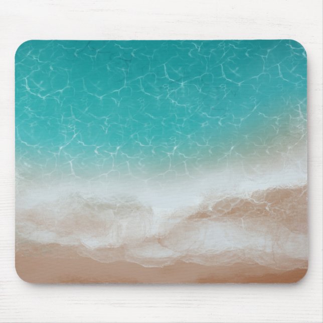 Sea and Beach from Above Cool Abstract Art Mouse Pad (Front)