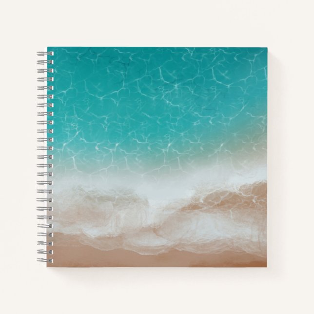 Sea and Beach from Above Cool Abstract Art Notebook (Front)