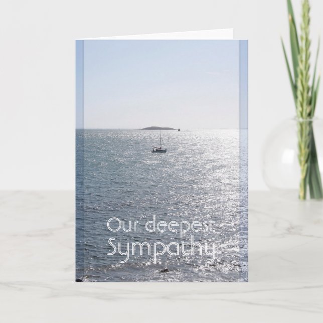 Sea and Boat Sympathy Blank Conolences Card (Front)