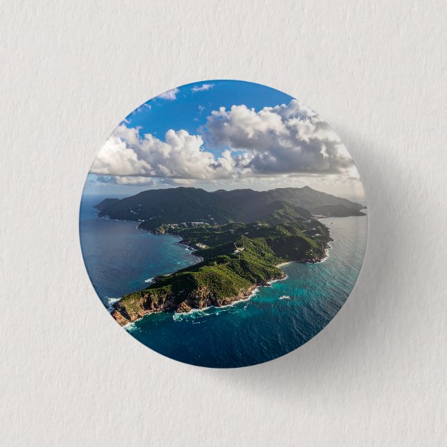 Sea and island 3 cm round badge (Front)