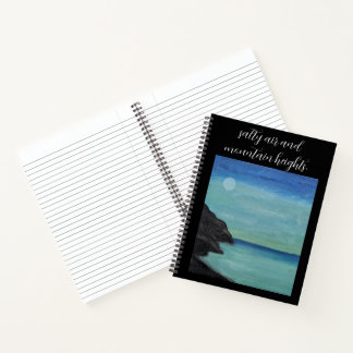 sea and mountain quote spiral notebook. notebook