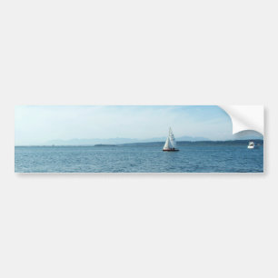 sea and sail boat under blue sky bumper sticker