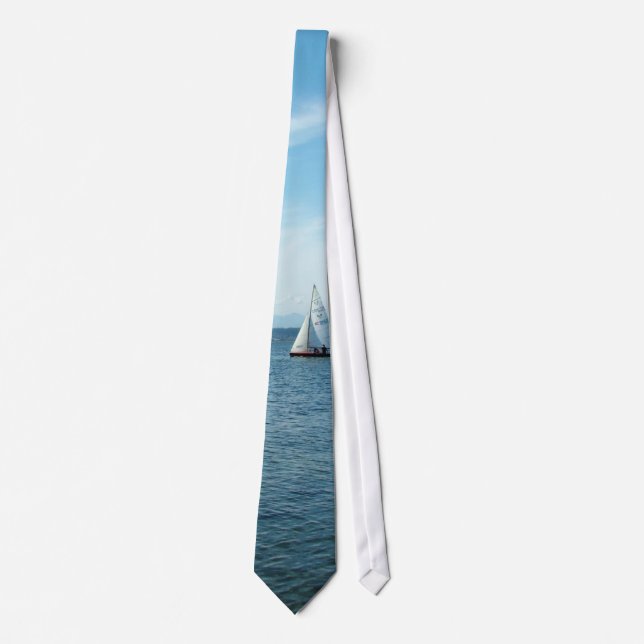 sea and sail boat under blue sky tie (Front)