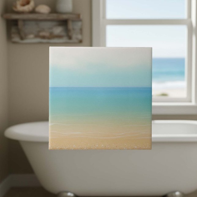 Sea and Sand Gradient Seascape ID1204 Ceramic Tile (Creator Uploaded)