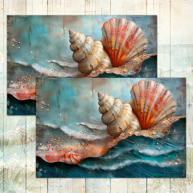 SEA AND SHELLS DECOUPAGE TISSUE PAPER (SEA AND SHELLS DECOUPAGE TISSUE PAPER)