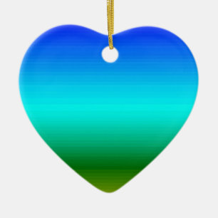 Sea and Sky Blue and Green Gradient Ceramic Ornament