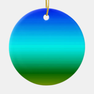 Sea and Sky Blue and Green Gradient Ceramic Ornament