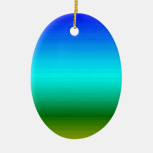 Sea and Sky Blue and Green Gradient Ceramic Tree Decoration