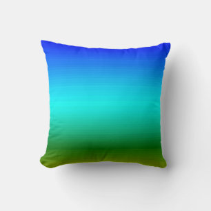 Sea and Sky Blue and Green Gradient Cushion