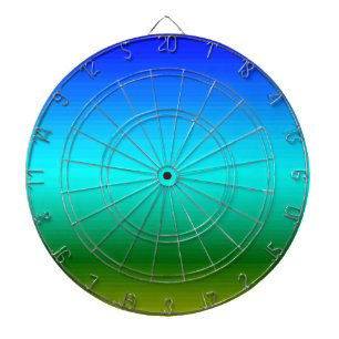 Sea and Sky Blue and Green Gradient Dartboard