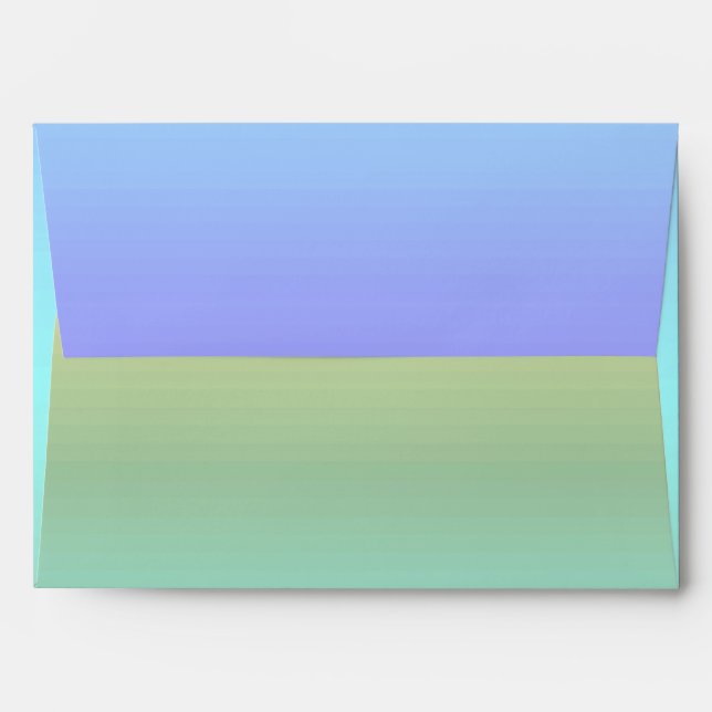 Sea and Sky Blue and Green Gradient Envelope (Back (Top Flap))