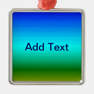 Sea and Sky Blue and Green Gradient Metal Tree Decoration