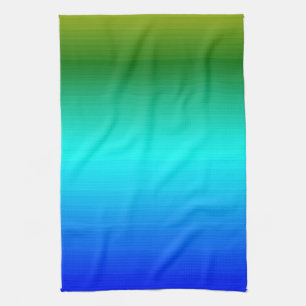 Sea and Sky Blue and Green Gradient Tea Towel