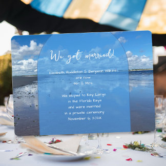 Sea and Sky We Got Married Wedding Announcement