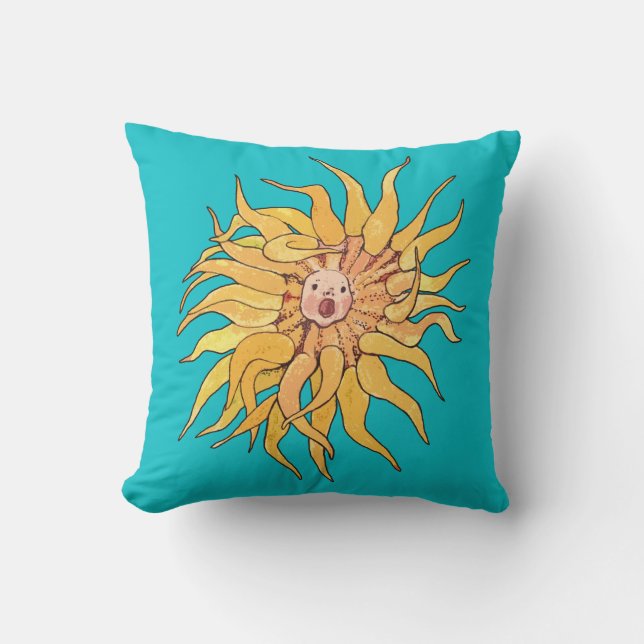 Sea Anemone Actinia Ocean Underwater Surreal Art Cushion (Front)
