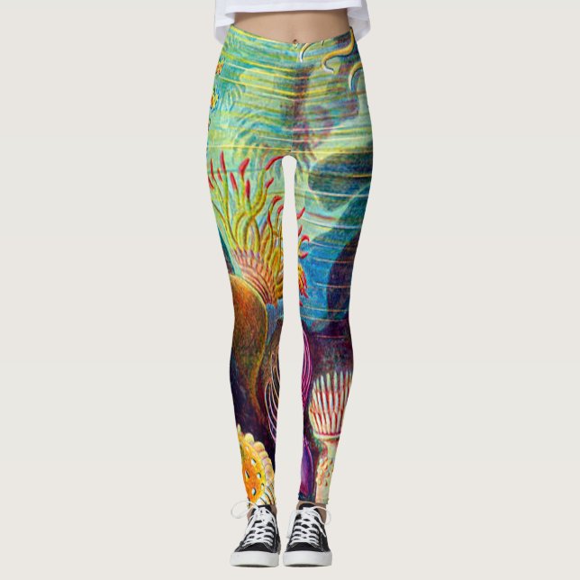 Sea Anemone - Ernst Haeckel Leggings (Front)