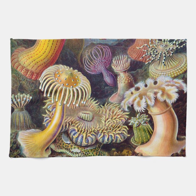 Sea Anemone Scientific Nature Ocean Tea Towel (Horizontal)