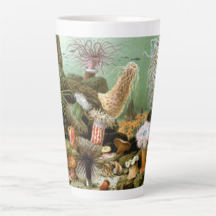 Sea Anemones Marine Life, Vintage Ocean Animals Latte Mug