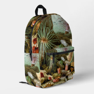 Sea Anemones, Vintage Marine Life Ocean Animals Printed Backpack