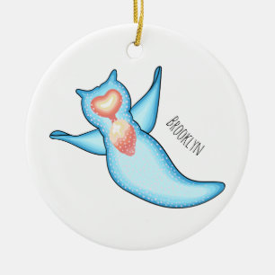 Sea angel cartoon illustration ceramic ornament