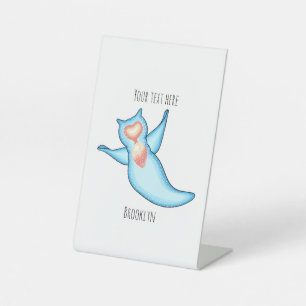 Sea angel cartoon illustration pedestal sign