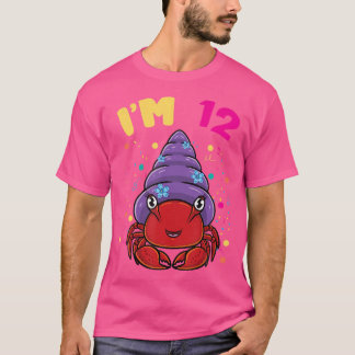 Sea Animal Im 12 Hermit Crab 12Th Birthday T-Shirt