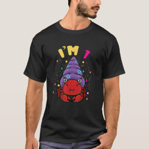 Sea Animal Im 1 Hermit Crab 1st Birthday T-Shirt