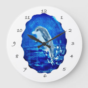 Sea Animal Leaping Dolphin Large Clock