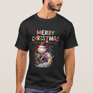 Sea Animal Lovers kawaii Cute Axolotl Santa hat Ch T-Shirt