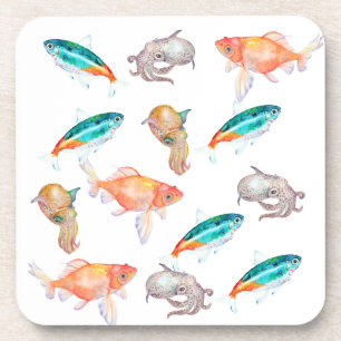 Sea animal pattern coaster